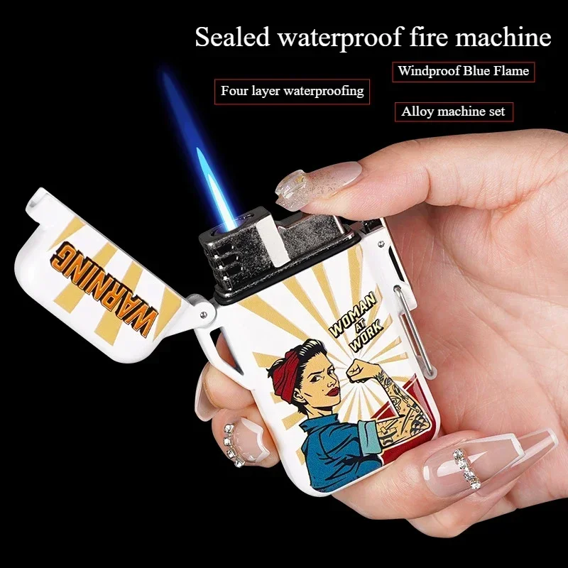 New Outdoor Straight Flush Metal Lighter, Four Layer, Thick, Waterproof, Blue Flame, Butane Lighter, Cigarette Accessories Tool
New Outdoor Straight Flush Metal Lighter, Four Layer, Thick, Waterproof, Blue Flame, Butane Lighter, Cigarette Accessories Tool