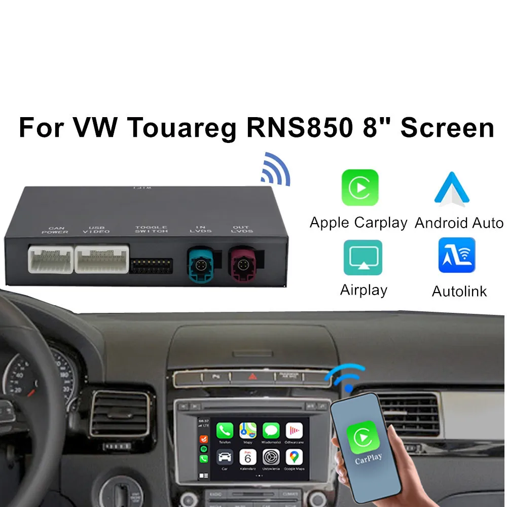 AUTOTOP For VW Touareg RNS850 2010-2017 8" Screen Car Interface Adapter Mirrorlink Wireless Carplay Android Auto Decoder Box
AUTOTOP For VW Touareg RNS850 2010-2017 8" Screen Car Interface Adapter Mirrorlink Wireless Carplay Android Auto Decoder Box