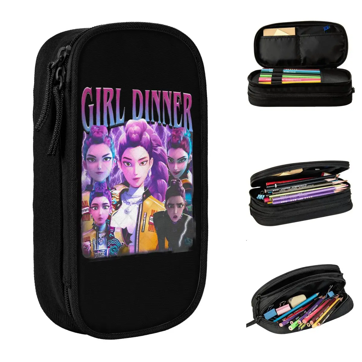 KPop Demon Hunters Huntrix Shirt Derpy Tiger Pencil Case Large Pencil Pouch Girls Boy Zipper Cool School Pencil Cases Stationery
KPop Demon Hunters Huntrix Shirt Derpy Tiger Pencil Case Large Pencil Pouch Girls Boy Zipper Cool School Pencil Cases Stationery
