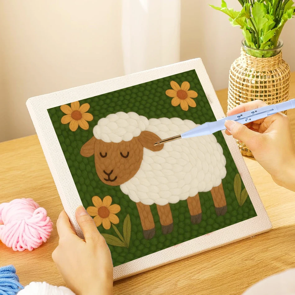 Sheep's Garden Punch Needle Kit Easy for beginners 25x25cm Square Frame Punch Needle Embroidery Kits Magic Sewing Diy Craft Set 
Sheep's Garden Punch Needle Kit Easy for beginners 25x25cm Square Frame Punch Needle Embroidery Kits Magic Sewing Diy Craft Set