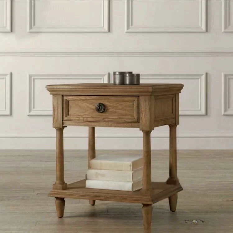 American solid wood bedside table, oak old retro
American solid wood bedside table, oak old retro