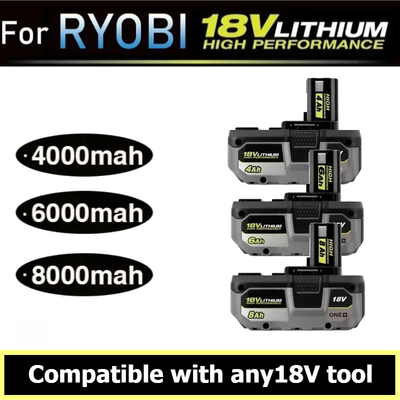 RYOBI High-performance High-capacity18V lithium battery with no memory effect and low self discharge for all toolsP104 P107 P108
RYOBI High-performance High-capacity18V lithium battery with no memory effect and low self discharge for all toolsP104 P107 P108