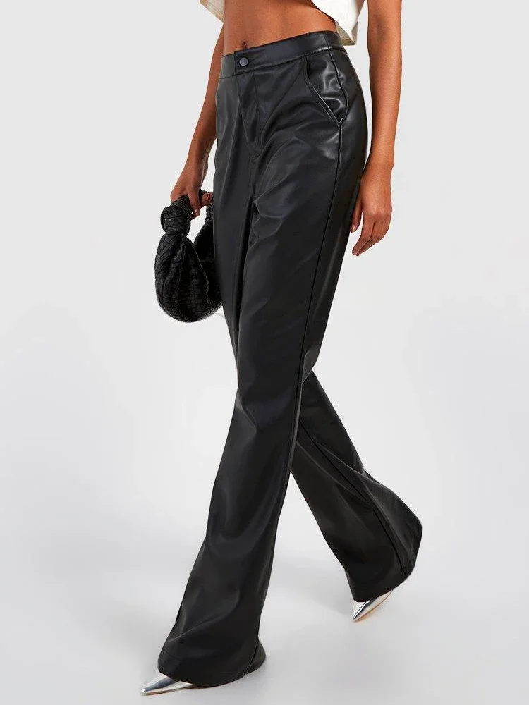 High Waist Black Matte Leather Pants Women Vintage PU Flare Pants Party Ladies Stretch Slim Bell-Bottom Pants Disco Clubwear
High Waist Black Matte Leather Pants Women Vintage PU Flare Pants Party Ladies Stretch Slim Bell-Bottom Pants Disco Clubwear