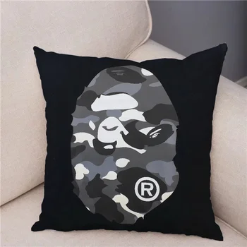 소파 커버용 짧은 봉제 BAPE 장식 쿠션, 침대 쿠션 커버, 트윈 사이즈 침구 소파 베개, 40x40cm