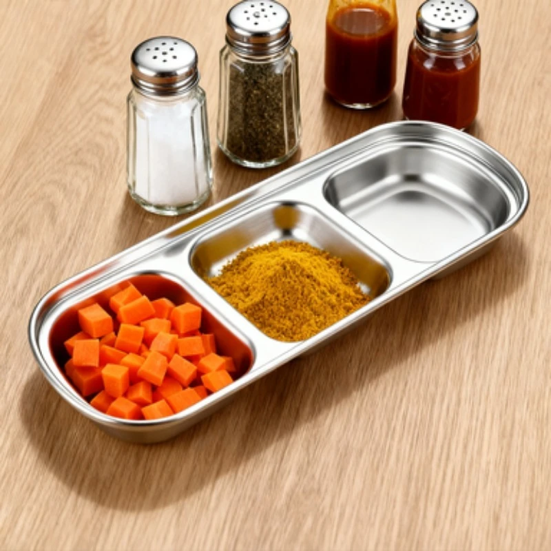 Stainless Steel 3 Compartment Sauce Tray BBQ Dip Dish Seasoning Container Restaurant Kitchen Cutlery Accessories Kitchen Tools
Stainless Steel 3 Compartment Sauce Tray BBQ Dip Dish Seasoning Container Restaurant Kitchen Cutlery Accessories Kitchen Tools