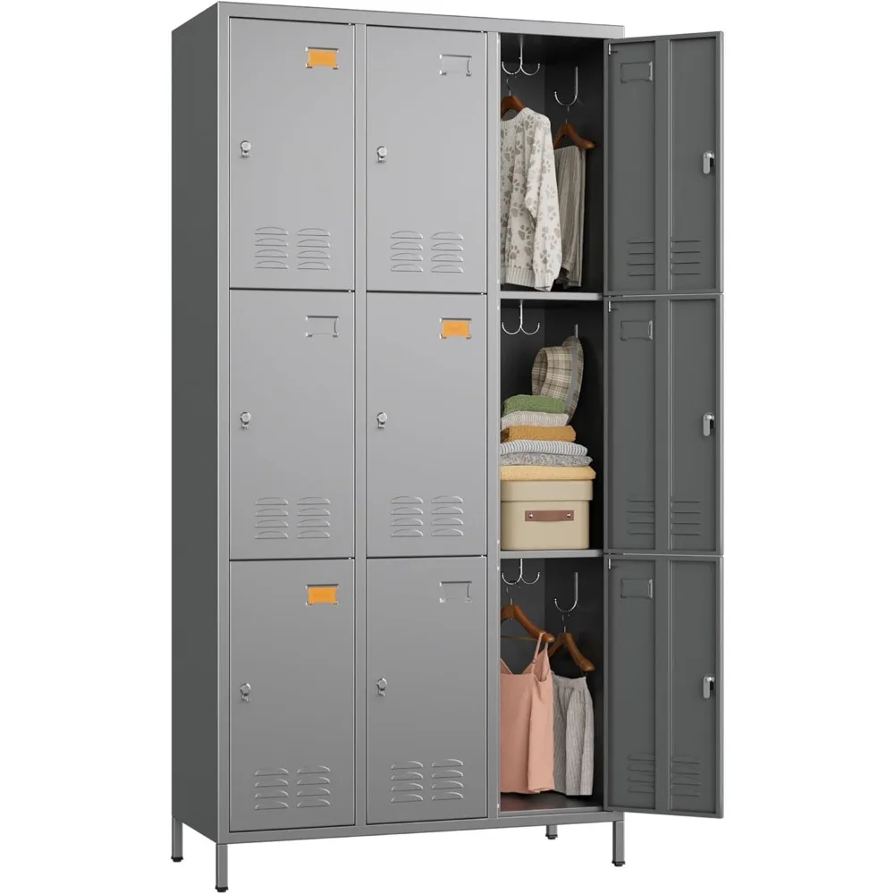 9 Doors Storage Locker Combination, Metal Lockers with 27 Hooks and 9 Business Card Holders, Lockers for Employees School
9 Doors Storage Locker Combination, Metal Lockers with 27 Hooks and 9 Business Card Holders, Lockers for Employees School