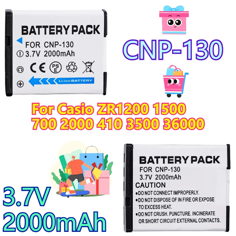 2PCS 3.7V 2000mAh CNP-130 Digital Battery For Casio ZR1200 1500 700 2000 410 3500 36000
2PCS 3.7V 2000mAh CNP-130 Digital Battery For Casio ZR1200 1500 700 2000 410 3500 36000