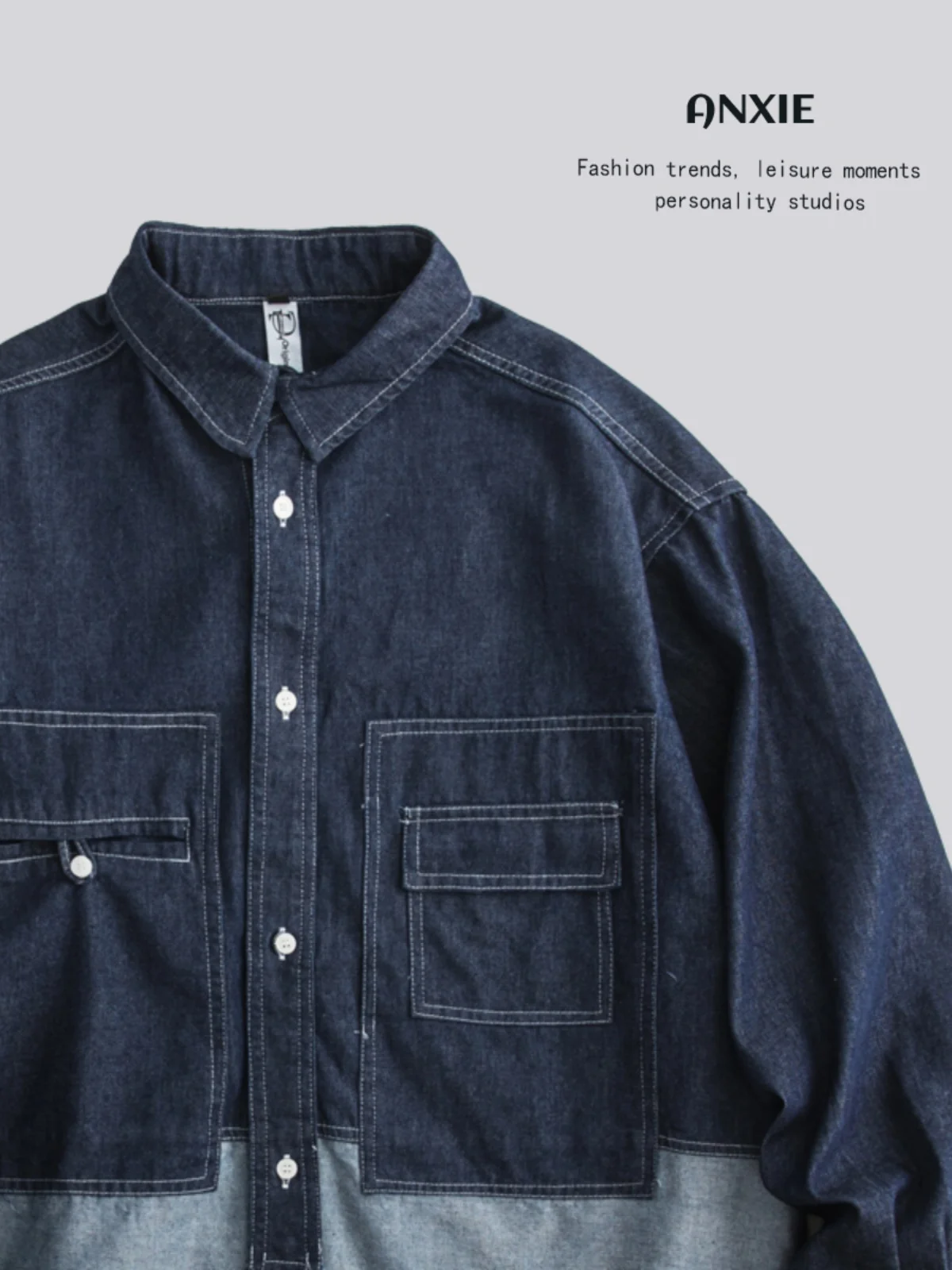 Loose Denim irt for Men And Women Autumn Season Long Sve Casual Wear Classic Collar Trendy Brand ANXIE
Loose Denim irt for Men And Women Autumn Season Long Sve Casual Wear Classic Collar Trendy Brand ANXIE