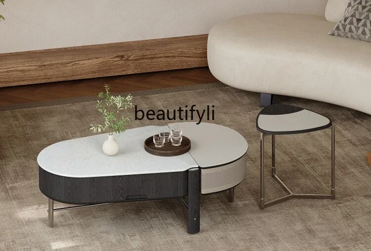 xz1Italian minimalist marble coffee table combination special-shaped living room for home use, stainless steel light luxury
xz1Italian minimalist marble coffee table combination special-shaped living room for home use, stainless steel light luxury