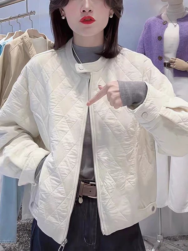 Simple Casual Korean Sle Women's Jaet Small Stand Collar Cotton Outerwear Coat Comfortable Breathable Long Sve Zipper
Simple Casual Korean Sle Women's Jaet Small Stand Collar Cotton Outerwear Coat Comfortable Breathable Long Sve Zipper