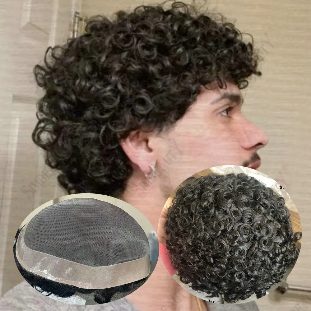 Men's 18mm Curly Human Hair Toupee Brown Blond Hair Replacement Capillary Prosthesis Durable Fine Mono NPU Base 20mm/15mm Curly
Men's 18mm Curly Human Hair Toupee Brown Blond Hair Replacement Capillary Prosthesis Durable Fine Mono NPU Base 20mm/15mm Curly
