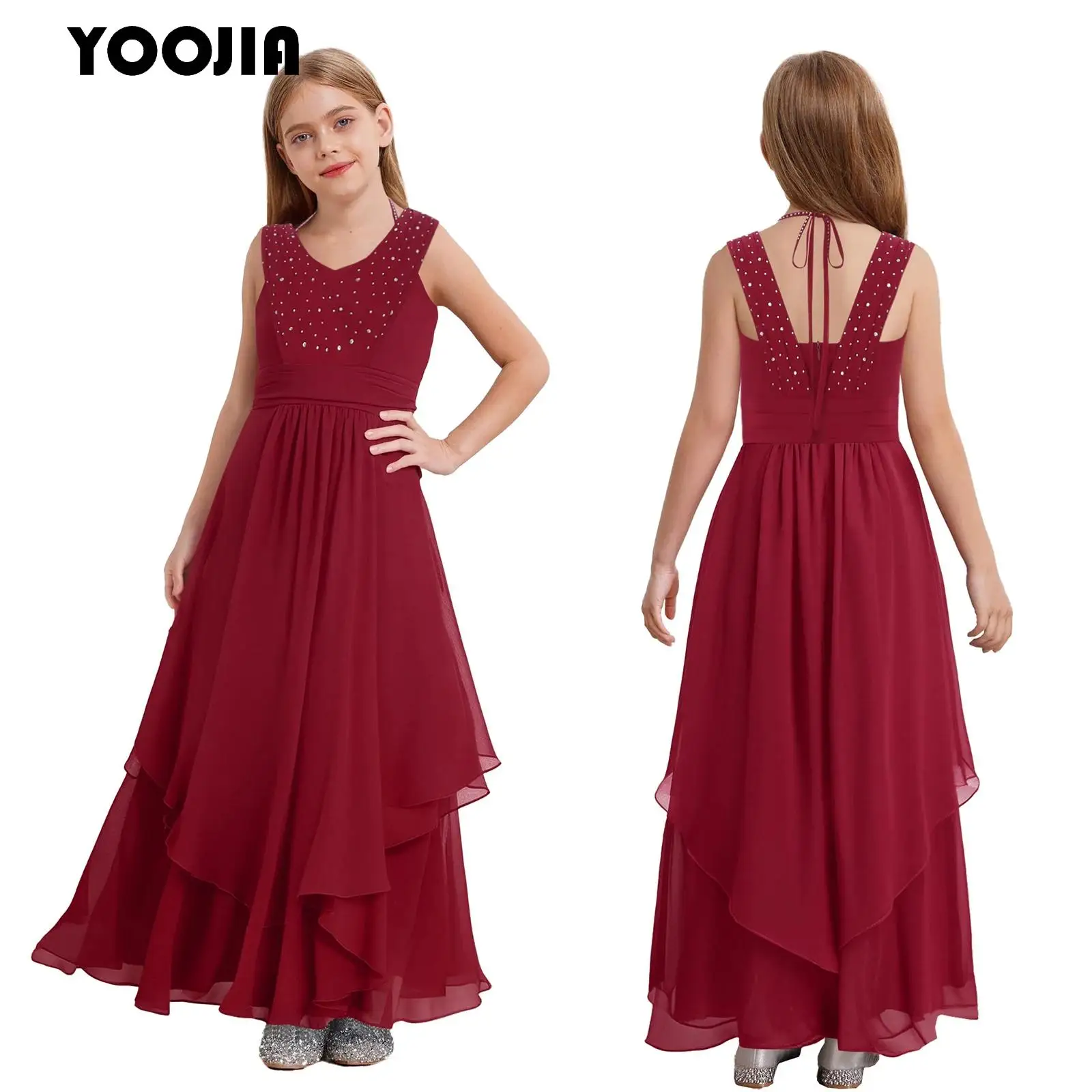 Kids Girls Long Dress Sleeveless Pleated Chiffon Princess Dress for Children's Birthday Party Summer Wedding Junior Bridesmaid
Kids Girls Long Dress Sleeveless Pleated Chiffon Princess Dress for Children's Birthday Party Summer Wedding Junior Bridesmaid