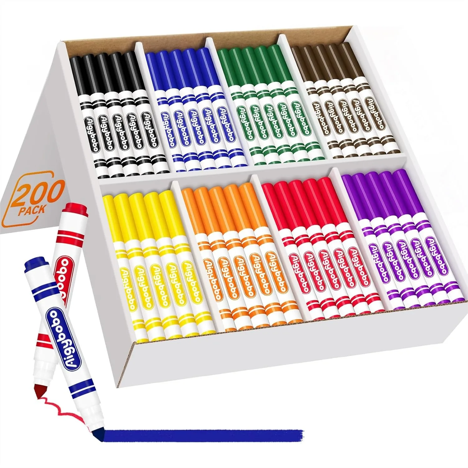 200 Count Washable Markers Bulk 8 Assorted Colors Broad Line Conical Tip Coloring Markers for Kids Classroom School Art Supplies Back to School
200 Count Washable Markers Bulk 8 Assorted Colors Broad Line Conical Tip Coloring Markers for Kids Classroom School Art Supplies Back to School