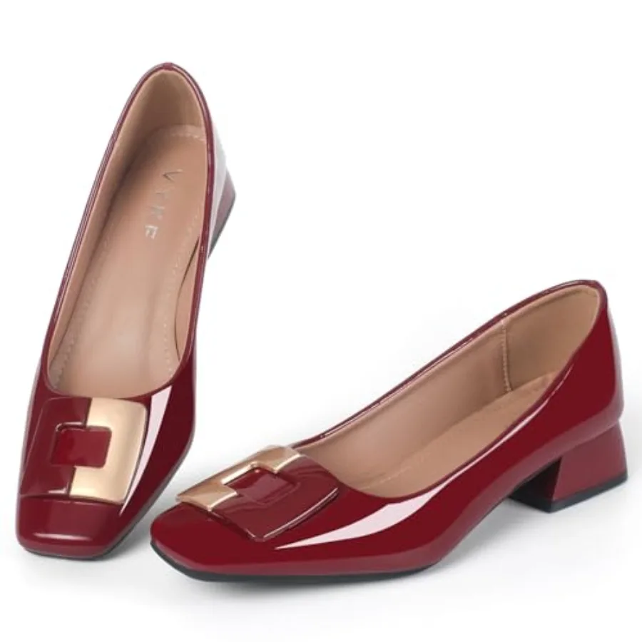 VYKF Women's Low Chunky Block Heel Leather Comfortable Square Toe Dress Shoes Pumps Office Lady Shoes
VYKF Women's Low Chunky Block Heel Leather Comfortable Square Toe Dress Shoes Pumps Office Lady Shoes