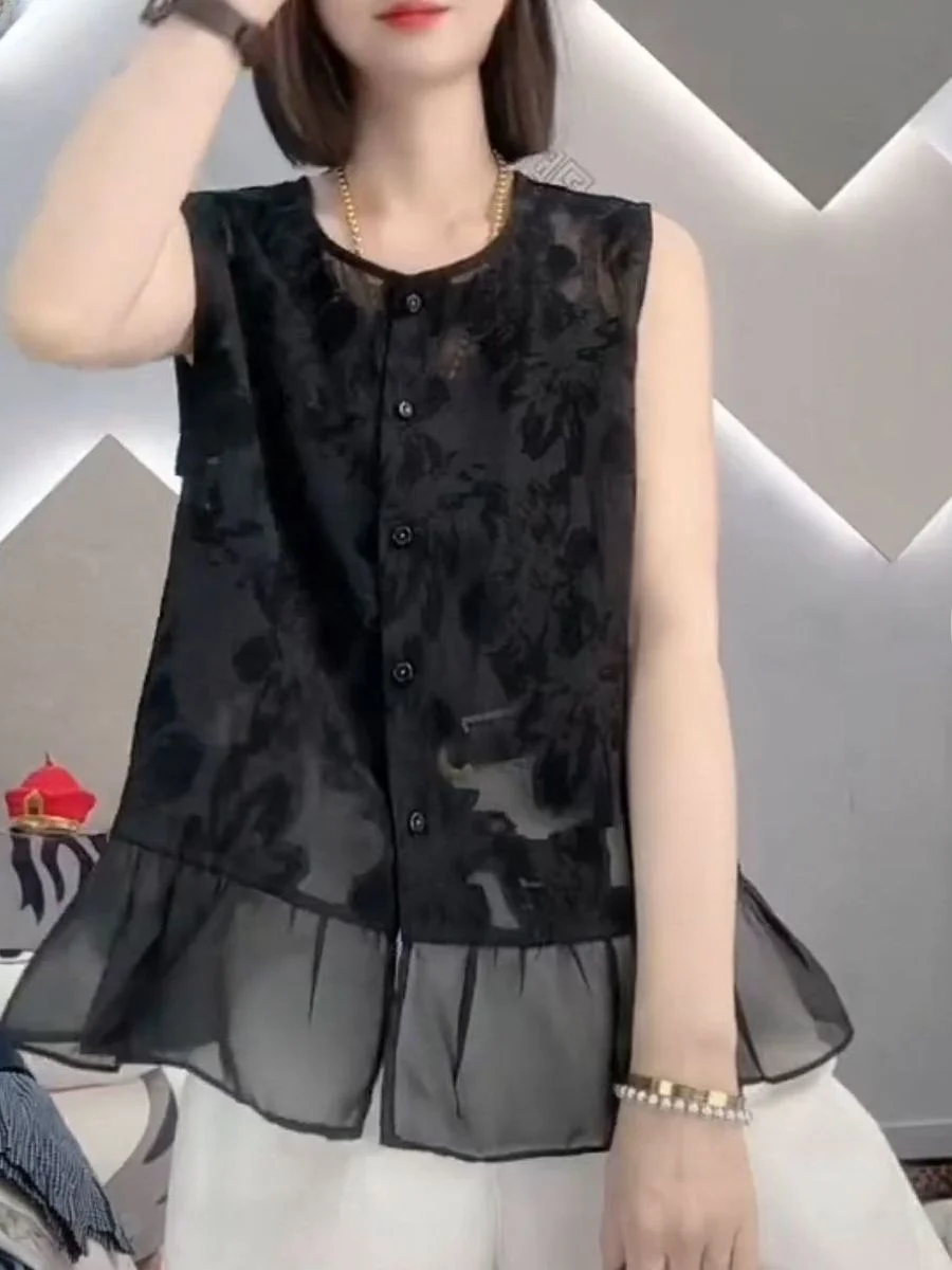 Stylish Large Size Hook Flower Hollow out Women's Shirt round Neck Sleeveless Summer New Style Unique Anti-Aging Top
Stylish Large Size Hook Flower Hollow out Women's Shirt round Neck Sleeveless Summer New Style Unique Anti-Aging Top