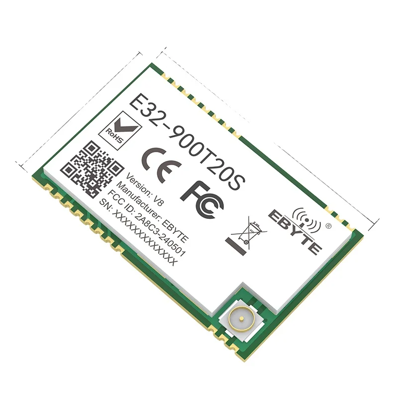 Ebyte ODM E32-900T20S 5.5km TTL Level 20dBm LoRa Spread Spectrum Technology 915mhz 868mhz LoRa Wireless Data Transmission Module
Ebyte ODM E32-900T20S 5.5km TTL Level 20dBm LoRa Spread Spectrum Technology 915mhz 868mhz LoRa Wireless Data Transmission Module