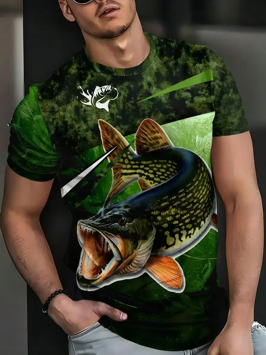 Mens Wild Fish Print Short Sleeve Crew Neck Casual T-Shirt
Mens Wild Fish Print Short Sleeve Crew Neck Casual T-Shirt