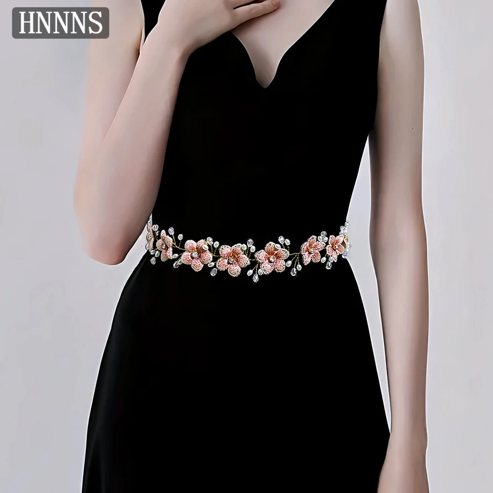 HNNNS Sweet and Romantic Belt Pink Flowers Waist Decoration with Pearls Handmade Exquisite Sashes Women's Slim Fit Belt SA363
HNNNS Sweet and Romantic Belt Pink Flowers Waist Decoration with Pearls Handmade Exquisite Sashes Women's Slim Fit Belt SA363