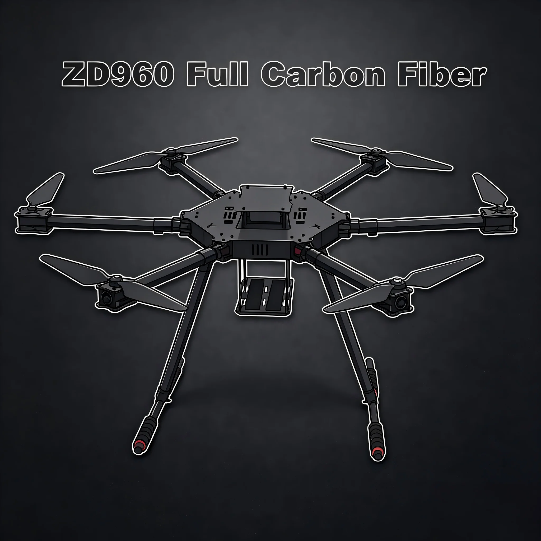 FPV F960 Full Carbon Fiber ZD960 Hexa-Rotor Frame Foldable Arm Hexacopter Frame Kit with Landing Gear for FPV PIXHAWK Flight
FPV F960 Full Carbon Fiber ZD960 Hexa-Rotor Frame Foldable Arm Hexacopter Frame Kit with Landing Gear for FPV PIXHAWK Flight