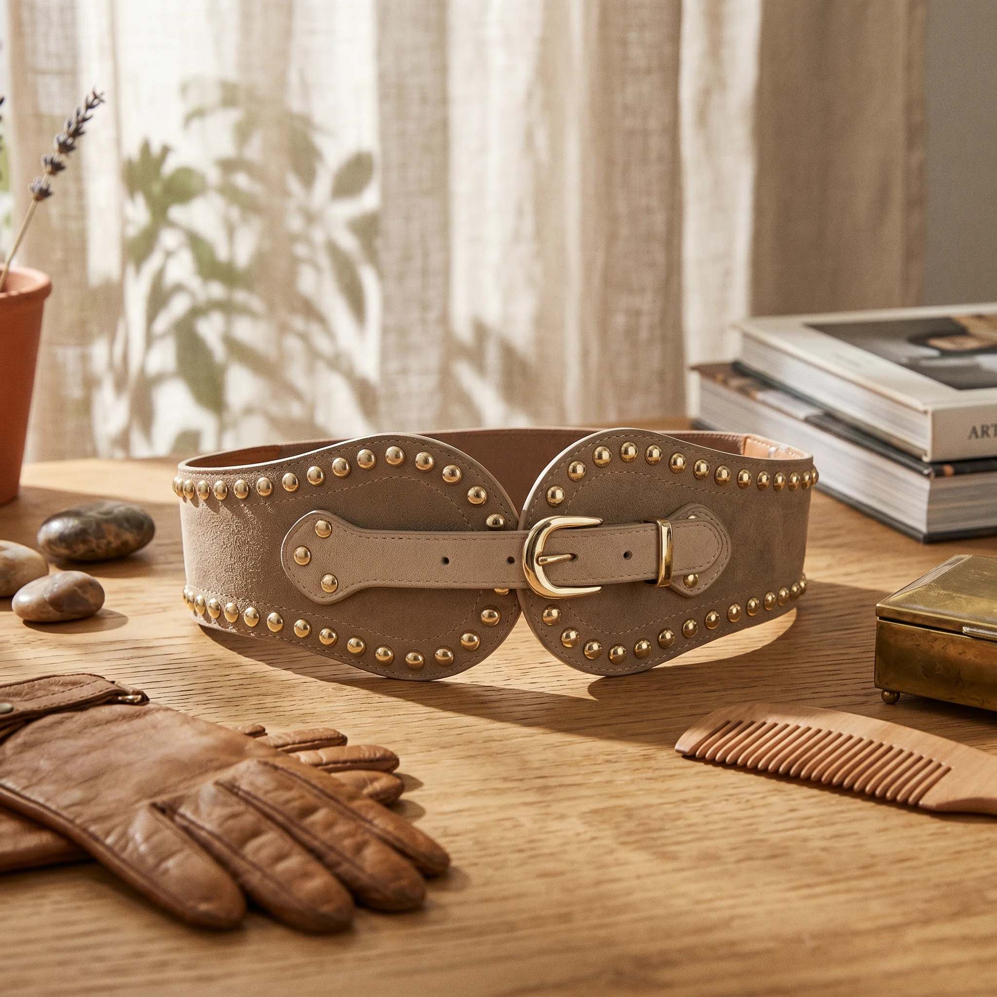 Wide Elastic Waist Belt Adjustable Studded Western Belt Suede Waist Cincher Long-Lasting Fashion Accessory for Women
Wide Elastic Waist Belt Adjustable Studded Western Belt Suede Waist Cincher Long-Lasting Fashion Accessory for Women