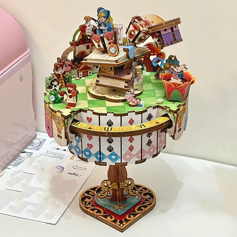 Alice Tea Party Music Box DIY Wooden 3D Puzzle Model Building Kits with Rotating Table Princess Gift for Girls Birthday
Alice Tea Party Music Box DIY Wooden 3D Puzzle Model Building Kits with Rotating Table Princess Gift for Girls Birthday
