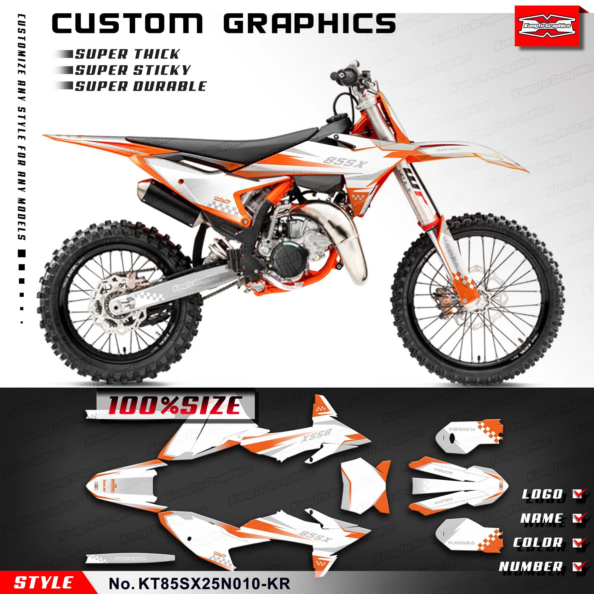 KUNGFU GRAPHICS Stickers Complete Wrapping for KTM SX 85 SX 2025 2026, Accessories, KT85SX25N010-KR
KUNGFU GRAPHICS Stickers Complete Wrapping for KTM SX 85 SX 2025 2026, Accessories, KT85SX25N010-KR