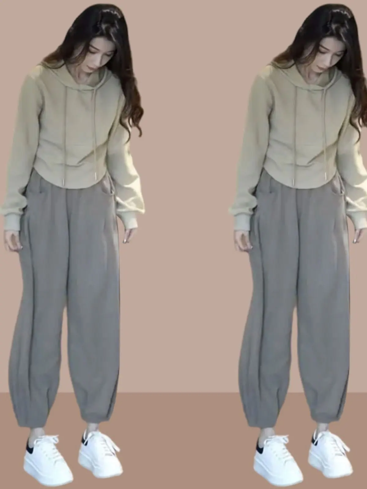 Faionable Pure Color Hoodie And High Waist Nine Points Harlan Pants Women's Set Spring Autumn New Arrival Two Pieces Set
Faionable Pure Color Hoodie And High Waist Nine Points Harlan Pants Women's Set Spring Autumn New Arrival Two Pieces Set