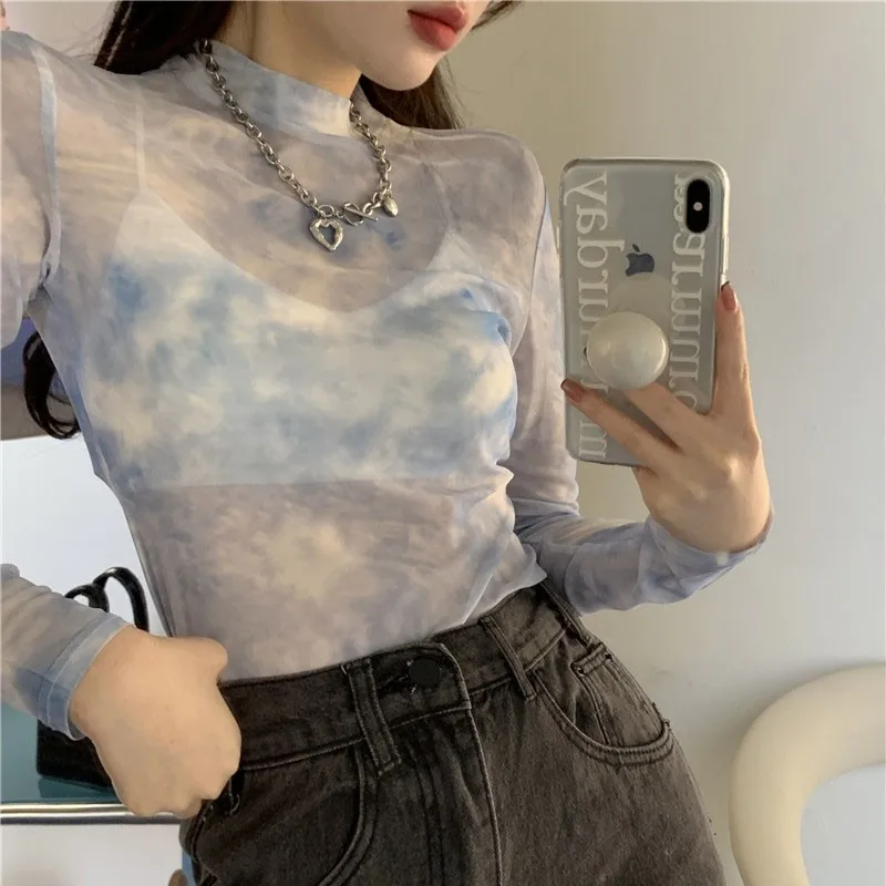 Water-Based Tie-Dye Long Sleeve Women's T-Shirt Summer Thin Mesh Sun Protection Inner Wear Printed Ice Silk Top
Water-Based Tie-Dye Long Sleeve Women's T-Shirt Summer Thin Mesh Sun Protection Inner Wear Printed Ice Silk Top
