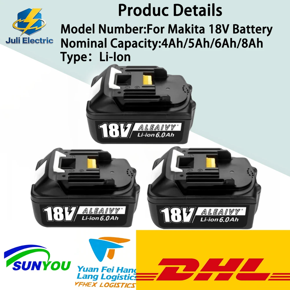 Aleaivy 18V 8000mAh Rechargeable Li Ion Battery for Makita LXT with LED Power Tools Replacement Lithium Battery 18650.00
Aleaivy 18V 8000mAh Rechargeable Li Ion Battery for Makita LXT with LED Power Tools Replacement Lithium Battery 18650.00