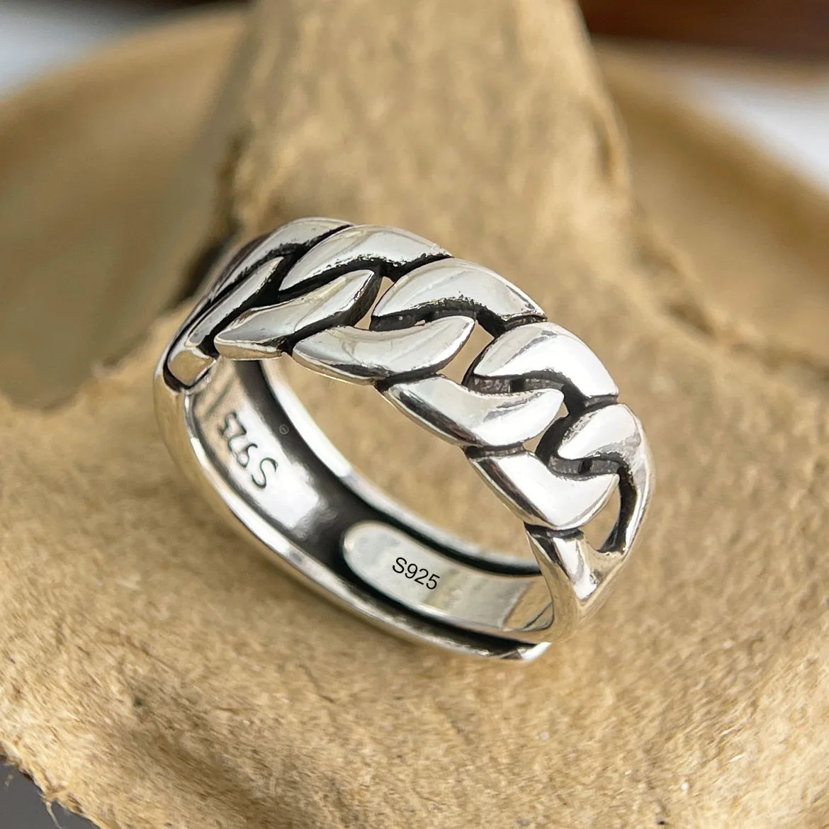 925 Sterling Silver Rings For Women Geometric Fine Jewelry Finger Adjustable Simple Retro Chain Ring For Party Birthday Gift
925 Sterling Silver Rings For Women Geometric Fine Jewelry Finger Adjustable Simple Retro Chain Ring For Party Birthday Gift
