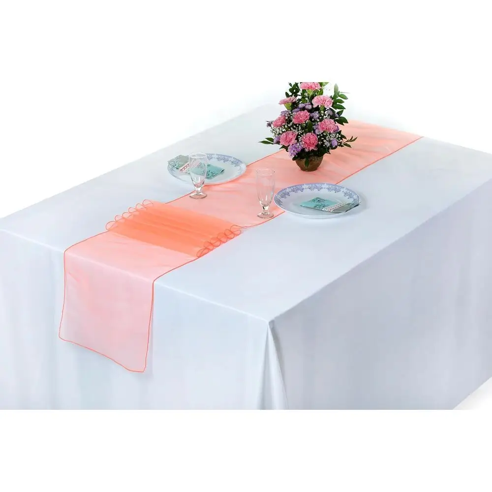 12x108 Inch Coral Organza Table Runners - Pack of 15 for Weddings, Parties, and Banquets
12x108 Inch Coral Organza Table Runners - Pack of 15 for Weddings, Parties, and Banquets