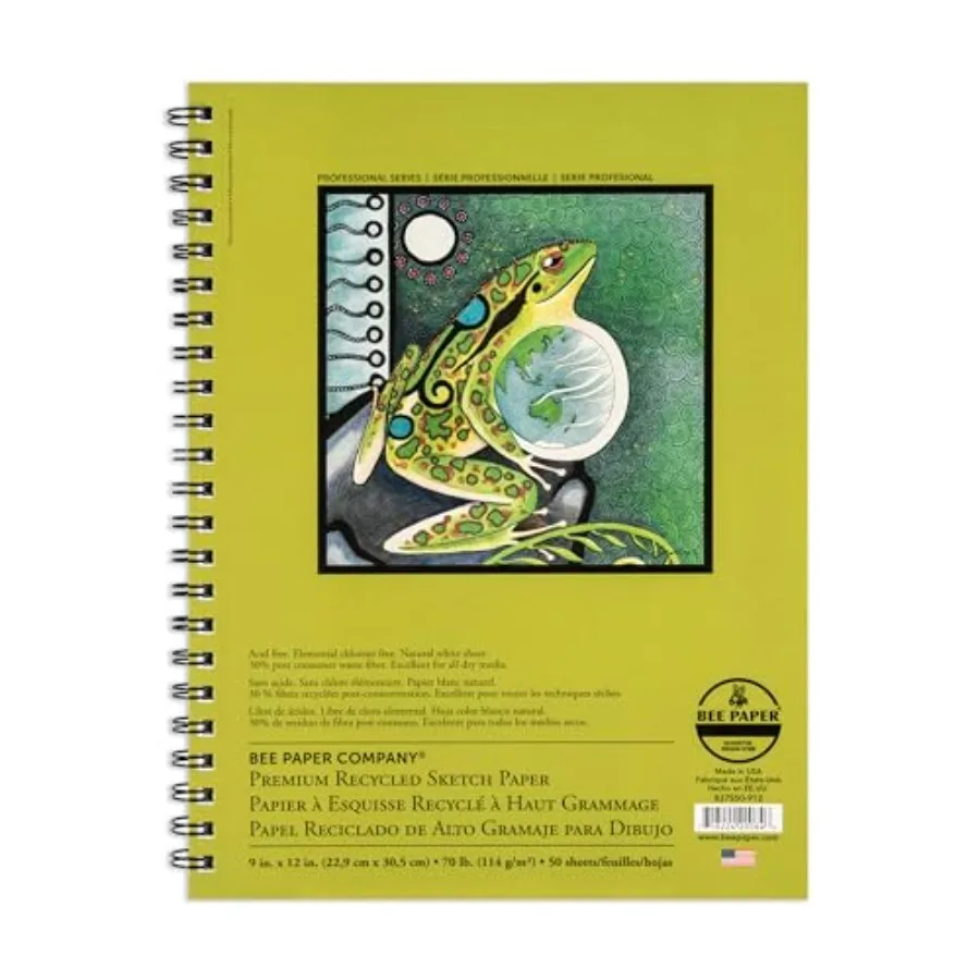 Bee Paper - 9"x 12" Premium Recycled Sketching Paper Pad, 50 Sheets
Bee Paper - 9"x 12" Premium Recycled Sketching Paper Pad, 50 Sheets