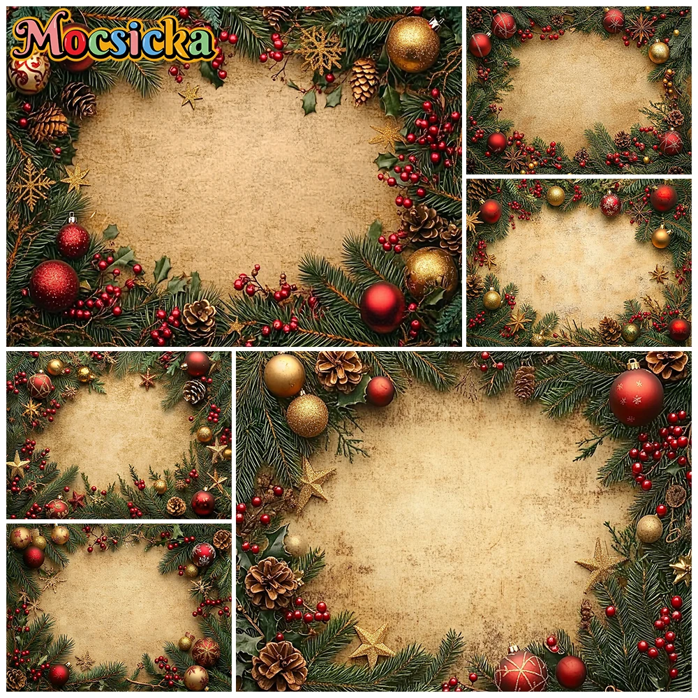 Mocsicka Vintage Christmas Wreath Dark Yellow Photography Backdrop Pine Branch Gold Bauble Newborn Child Photo Studio Background
Mocsicka Vintage Christmas Wreath Dark Yellow Photography Backdrop Pine Branch Gold Bauble Newborn Child Photo Studio Background