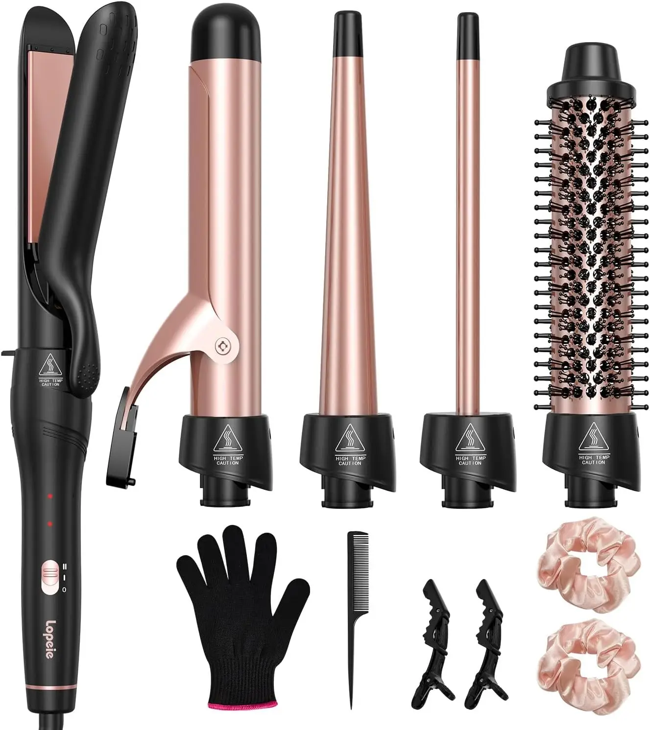 5-in-1 Ceramic Curling Iron Set with Thermal Brush, Fast Heating, Dual Voltage for Women's Hair Styling
5-in-1 Ceramic Curling Iron Set with Thermal Brush, Fast Heating, Dual Voltage for Women's Hair Styling