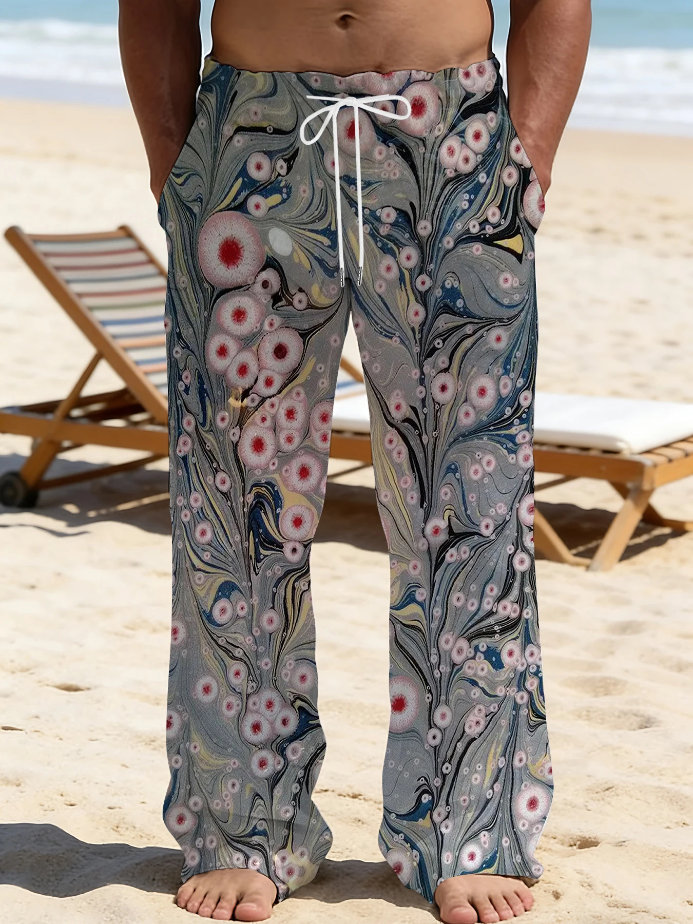 2026 Men's Printed Straight Leg Pants Vibrant Abstract Design Drawstring Waist Loose Fit Summer Beach Casual Fashion Pants
2026 Men's Printed Straight Leg Pants Vibrant Abstract Design Drawstring Waist Loose Fit Summer Beach Casual Fashion Pants