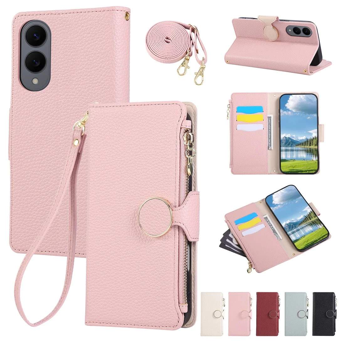 Luxury Shoulder Elegant Leather Card Slot Zipper Wallet Case For Samsung Galaxy S25 Ultra S24FE S23 Plus S22 A55 A35 Phone Cover
Luxury Shoulder Elegant Leather Card Slot Zipper Wallet Case For Samsung Galaxy S25 Ultra S24FE S23 Plus S22 A55 A35 Phone Cover