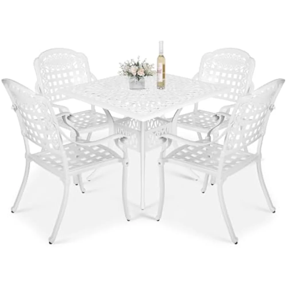 5-Piece Outdoor Patio Dining Set, All-Weather Cast Aluminum Conversation Set, Patio Furniture Set, Include 4 Chairs, a 35.4" Sq
5-Piece Outdoor Patio Dining Set, All-Weather Cast Aluminum Conversation Set, Patio Furniture Set, Include 4 Chairs, a 35.4" Sq