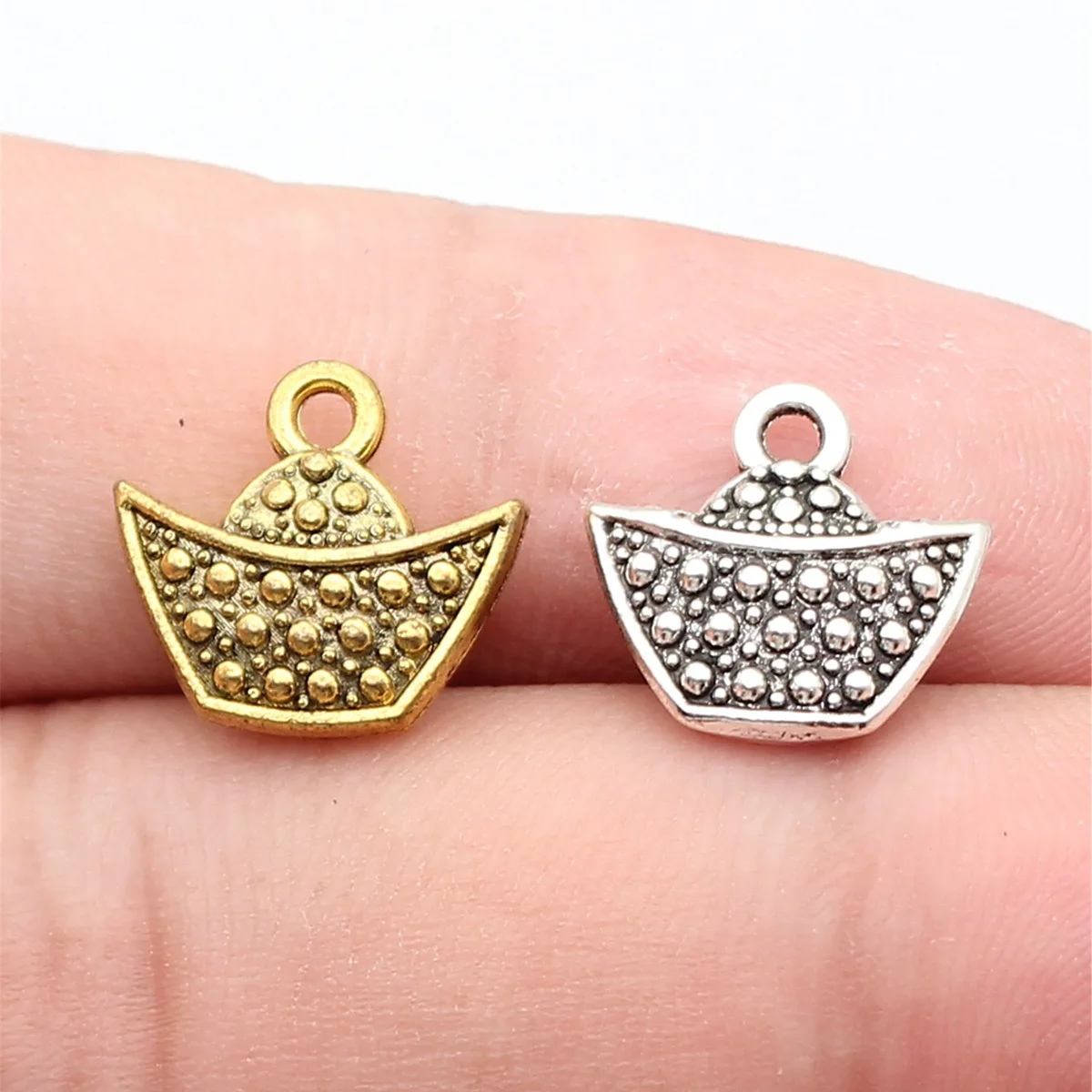 WYSIWYG 10pcs 14x13mm 2 Colors Antique Silver Color Antique Gold Color Ingots Charms For DIY Jewelry Making
WYSIWYG 10pcs 14x13mm 2 Colors Antique Silver Color Antique Gold Color Ingots Charms For DIY Jewelry Making