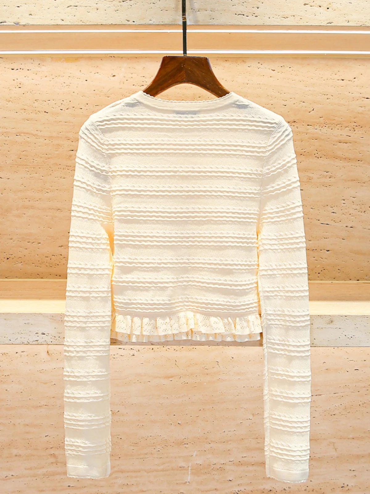 Ele Knitted Open Cardigan Women's Top with Lace Trim Spring Faion High-Quali Fem Garment Simple Sle Long Sve
Ele Knitted Open Cardigan Women's Top with Lace Trim Spring Faion High-Quali Fem Garment Simple Sle Long Sve