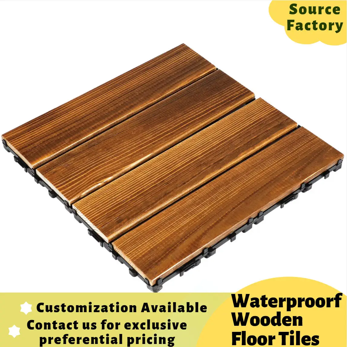 1.2 Inch Modular Wood Plastic Tiles, Anti-Corrosion Interlocking Decking System, Splicing Floor Mat for Villa Balcony
1.2 Inch Modular Wood Plastic Tiles, Anti-Corrosion Interlocking Decking System, Splicing Floor Mat for Villa Balcony