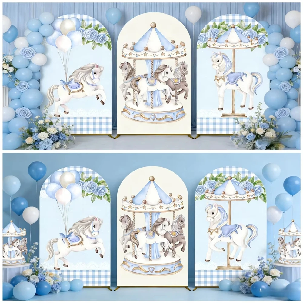 Blue Carousel Pattern Arch Cover Backdrop Blue Flower Stars Baby Shower Boys Girls Birthday Party Decor Kids Portrait Background
Blue Carousel Pattern Arch Cover Backdrop Blue Flower Stars Baby Shower Boys Girls Birthday Party Decor Kids Portrait Background