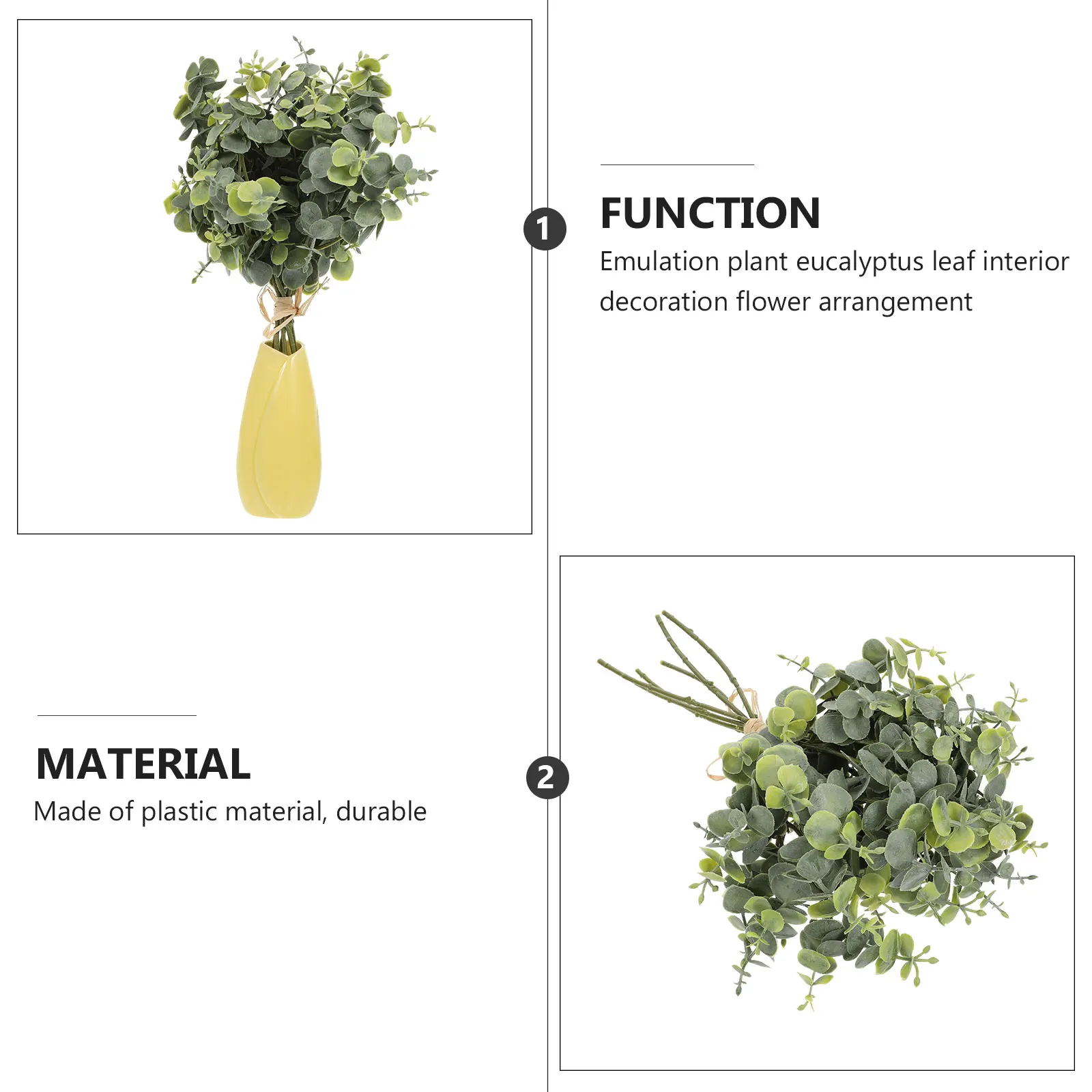 6 Pcs Simulated Eucalyptus Ornaments Faux Branch Stem Plant Artificial Stems Decor Fake Leaves Plastic Green Decorations
6 Pcs Simulated Eucalyptus Ornaments Faux Branch Stem Plant Artificial Stems Decor Fake Leaves Plastic Green Decorations