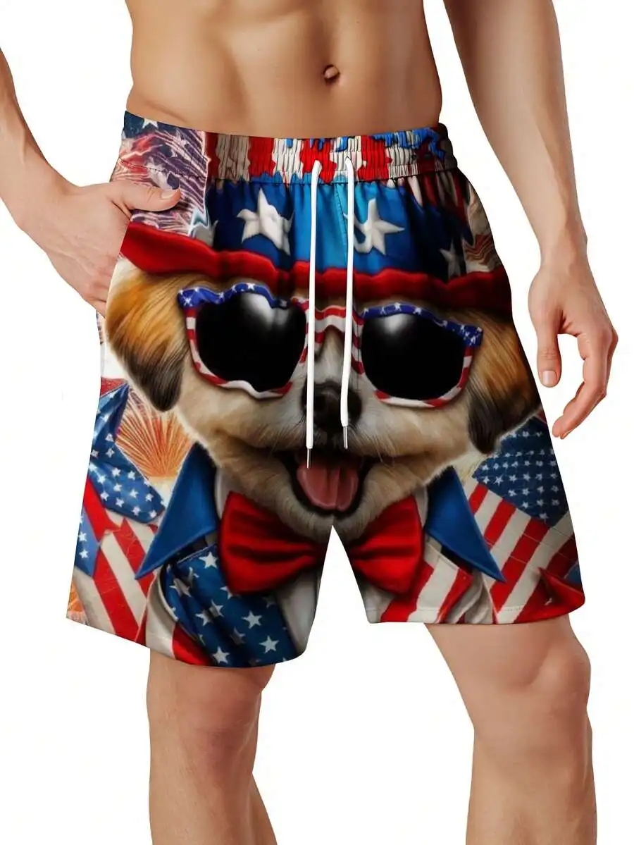 Patriotic Dog American Flag Print Swim Trunks Men Beach Shorts Fourth Of July
Patriotic Dog American Flag Print Swim Trunks Men Beach Shorts Fourth Of July