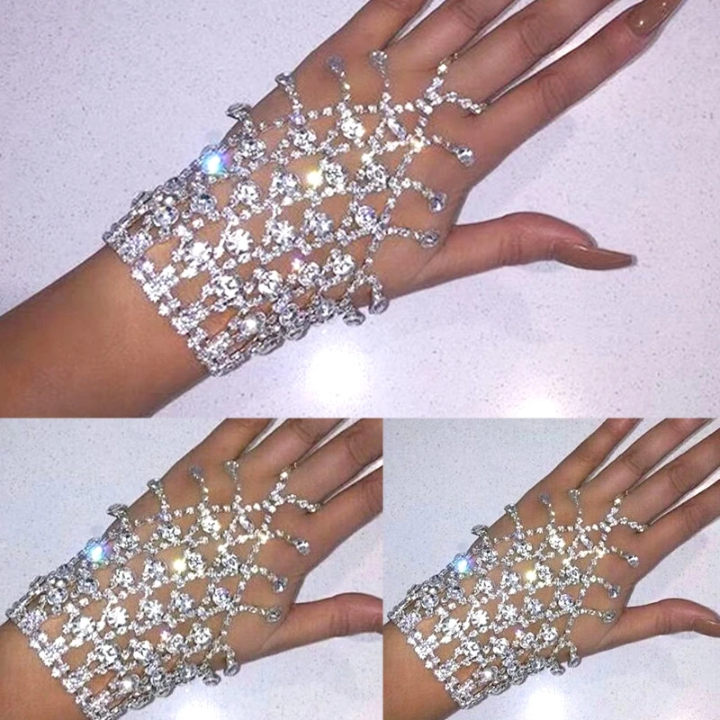 Fashion Personality Rhinestone Finger Chain Bracelet For Women High Quality Hundred Towers Hand Chain Wedding Jewelry
Fashion Personality Rhinestone Finger Chain Bracelet For Women High Quality Hundred Towers Hand Chain Wedding Jewelry