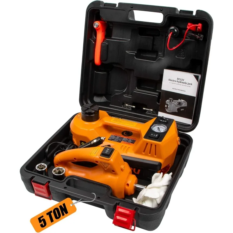 Electric Car Jack Kit 5 Ton 12V with Electric Wrench and Tire Inflator Pump for SUV MPV Sedan Change Tires Garage Repair
Electric Car Jack Kit 5 Ton 12V with Electric Wrench and Tire Inflator Pump for SUV MPV Sedan Change Tires Garage Repair