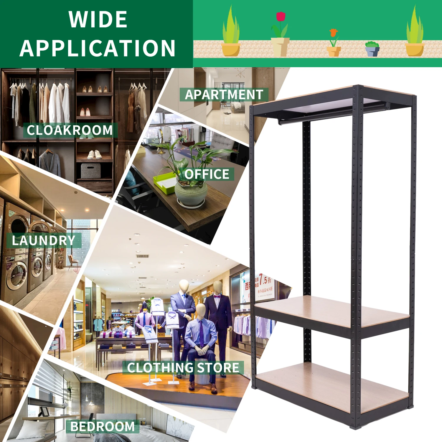 Heavy Duty Clothing Garment Rack, Freestanding Clothing Rack, Portable Closet Wardrobe with 1 Adjustable Wire shelves 1 Clothe R
Heavy Duty Clothing Garment Rack, Freestanding Clothing Rack, Portable Closet Wardrobe with 1 Adjustable Wire shelves 1 Clothe R
