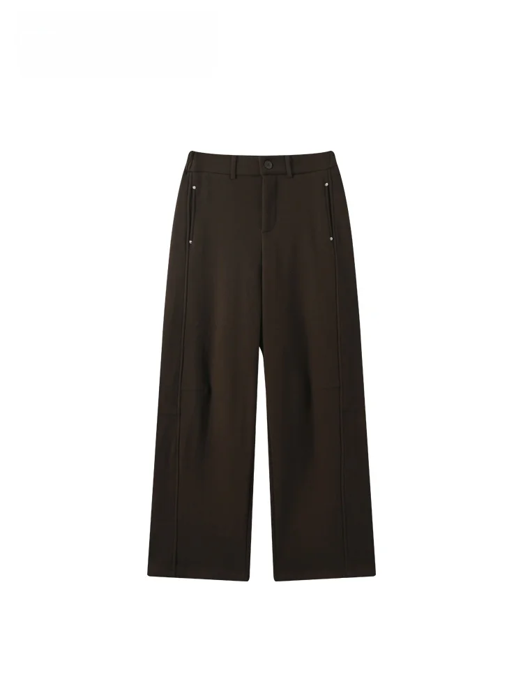 Прямые брюки с высокой талией на подкладке, женские свободные брюки больших размеров, осенние модные женские брюки больших размеров
Прямые брюки с высокой талией на подкладке, женские свободные брюки больших размеров, осенние модные женские брюки больших размеров