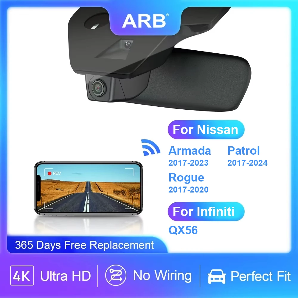 4K Car DVR for Nissan Armada 2017-2023 / Infiniti QX56 / Patrol 2017 - 2024 / Rogue 2017-2020 , ARB OEM Style Dashcam WiFi APP
4K Car DVR for Nissan Armada 2017-2023 / Infiniti QX56 / Patrol 2017 - 2024 / Rogue 2017-2020 , ARB OEM Style Dashcam WiFi APP