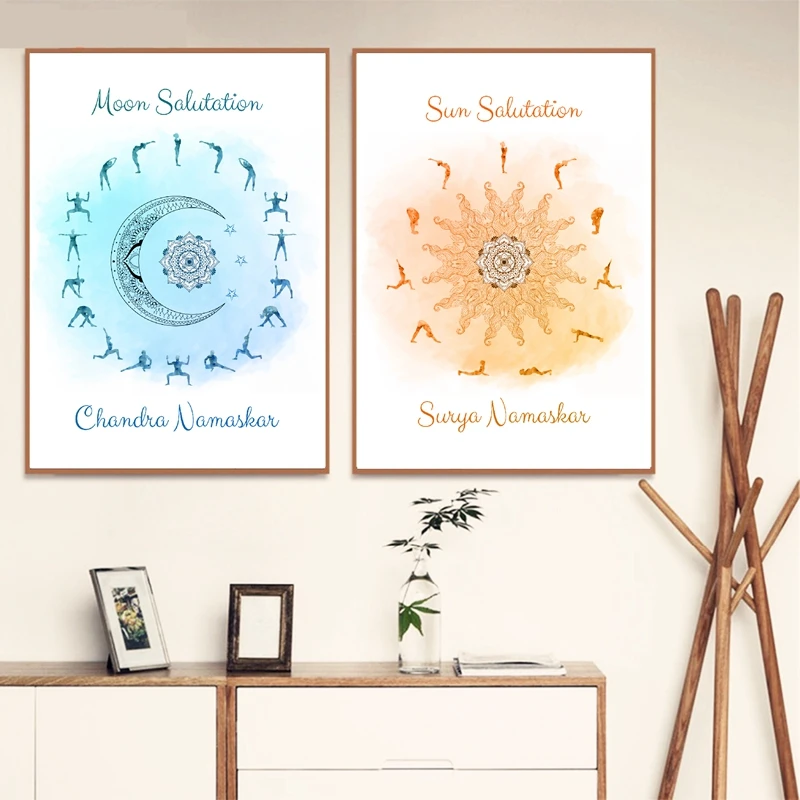 Chakra Sun Salutation & Moon Celestial Yoga Studio Mural Posters Canvas Wall Art Pictures Home Decor Paintings Room Decorations
Chakra Sun Salutation & Moon Celestial Yoga Studio Mural Posters Canvas Wall Art Pictures Home Decor Paintings Room Decorations