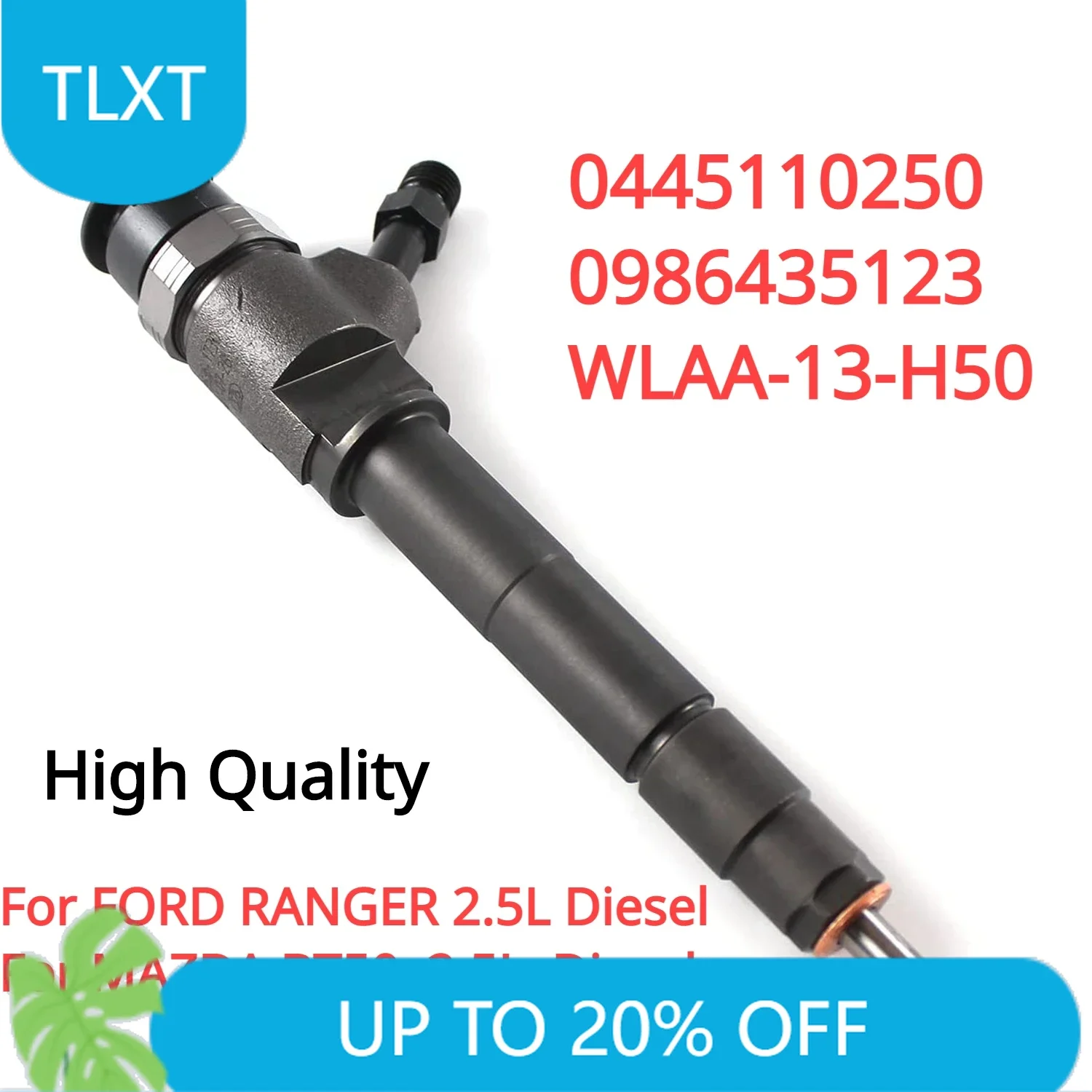 0445110250 WLAA13H50 New Diesel Fuel Injector Nozzle for Mazda BT-50 Ford Ranger 2.5L 2006-2011 WLAA-13-H50
0445110250 WLAA13H50 New Diesel Fuel Injector Nozzle for Mazda BT-50 Ford Ranger 2.5L 2006-2011 WLAA-13-H50